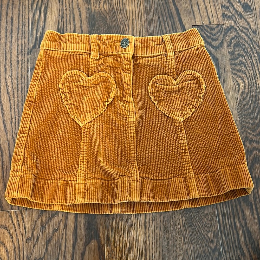 Corduroy heart skirt